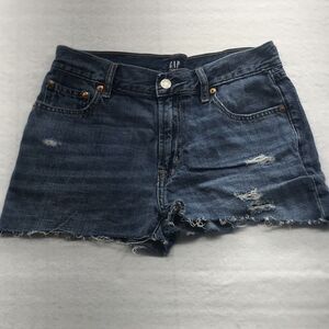 GAP Denim Women's Size 26 Best Girlfriend Blue Denim Distressed Cut-off Shorts